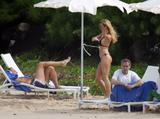Nicolette Sheridan in bikini at the beach