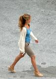 Jennifer Aniston on film set in Miami